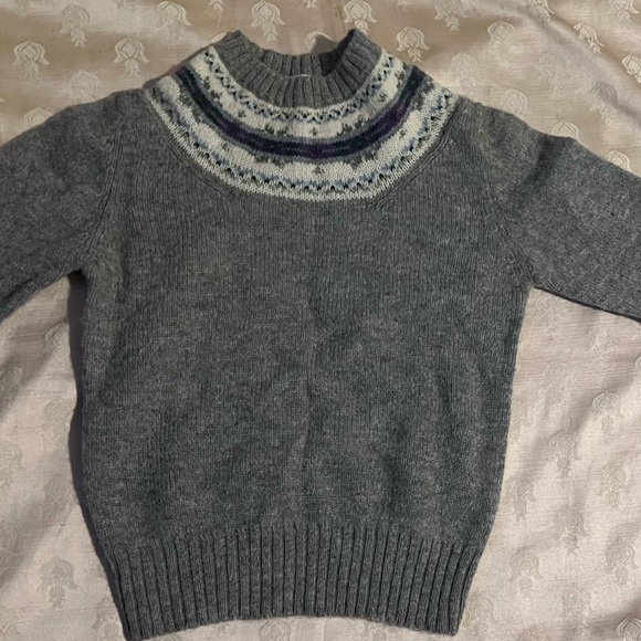 Vintage Shetland Crazy Horse, 100% Wool Gray Sweater Size Small - Picture 5 of 9